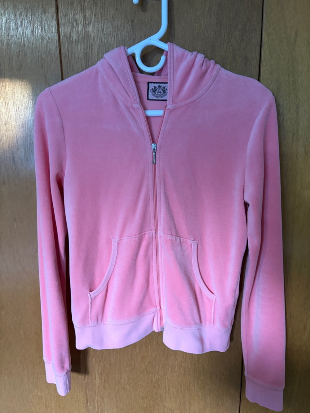 Pink Velour Zip-Up Hoodie